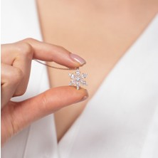 Hom Silver Jewelry 925 Ayar Gümüş Beyaz Renkli Lotus Kadın Kolye HSJ0069