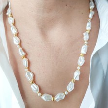 Devi Fashion Asimetrik Şekilli Dizi Inci Kolye