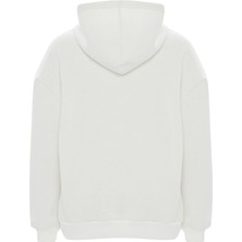 Muni Muni  Baskılı Düz Renk Sweatshirt -Beyaz