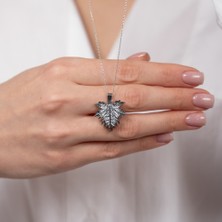 Hom Silver Jewelry 925 Ayar Gümüş Kişiye Özel Açılıp Kapanabilir Isimli Çınar Yaprağı Kadın Kolye HSJ0075