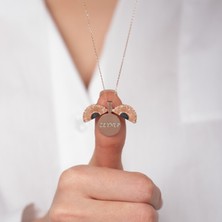 Hom Silver Jewelry 925 Ayar Gümüş Kişiye Özel Açılıp Kapanabilir Isimli Ayçiçeği Motifli Kadın Kolye HSJ0074