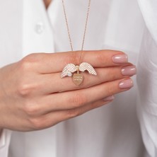 Hom Silver Jewelry 925 Ayar Gümüş Zirkon Taş Işlemeli Isimli Kalp Kadın Kolye HSJ0080
