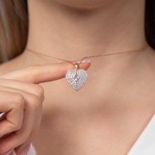 Hom Silver Jewelry 925 Ayar Gümüş Zirkon Taş Işlemeli Isimli Kalp Kadın Kolye HSJ0080