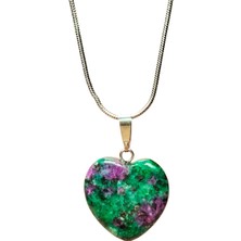 Royaleks Azurit Doğal Taşı Zincirli El Yapımı Kolye Uç: 2 cm Zincir: 20 cm Kutulu