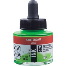 Amsterdam Sıvı Akrilik Mürekkep Boya 30ML 672 Reflex Green