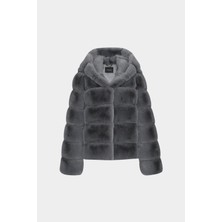 Açelya Okcu Açelyaokcu Kapüşonlu Kadın Rex Kürk Mont