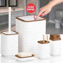 Kosova Luna, 5’li Banyo Seti Ahşap Beyaz