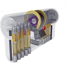 Securemme K2 80 mm 35X45 Kilit /anahtar Mat Krom (Italya) 1+5 Anahtar -Kilit Göbeği