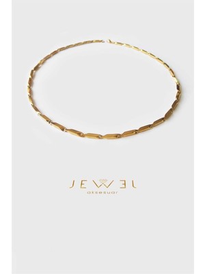 Jewel Kesik Zincir Gold Altın Kaplama Kolye