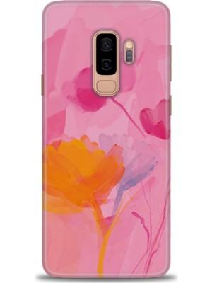gmotp Samsung Galaxy S9 Plus Kılıf Hd Baskılı - Turuncu Pembe