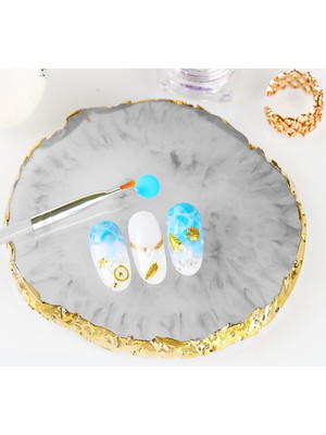 Shanhua Shop Pembe Tarzı 1pcs Resin Storage Painted Palette Tray Jewelry Display Plate Necklace Ring Earrings Display Tray Creative Decoration Organizer (Yurt Dışından)