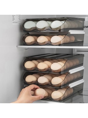 Shanhua Shop B Tarzı Refrigerator Egg Storage Box Portable Egg Drawer Storage Rack Tray Holder Container Eggs Fresh Kitchen Household Organizer Case (Yurt Dışından)