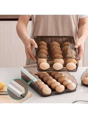 Shanhua Shop B Tarzı Refrigerator Egg Storage Box Portable Egg Drawer Storage Rack Tray Holder Container Eggs Fresh Kitchen Household Organizer Case (Yurt Dışından)