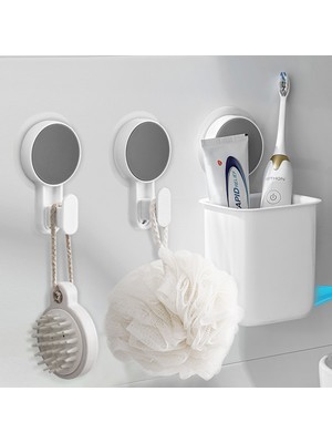 Shanhua Shop 1 Raf Stili Banyo Duş Caddy Raf Kendinden Yapışkanlı Raf Banyo Düzenleyici Duvara Monte Diş Fırçası Tutacağı Sabunluk Matkapsız Kanca (Yurt Dışından)