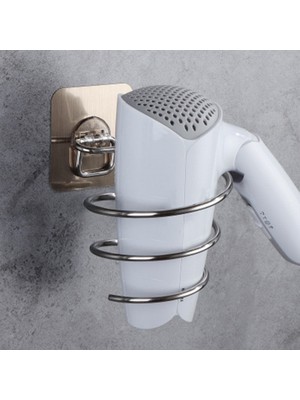 Shanhua Shop Mavi Stil Güçlü Saç Kurutma Makinesi Raf Blower Organizatör Banyo Yapıştırıcı Duvara Monte Çivi Ücretsiz Spiral Saç Kurutma Makinesi Için Stand Duvar Için Raflar (Yurt Dışından)