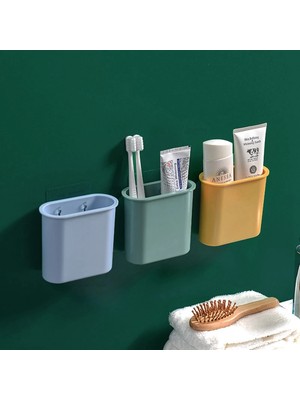 Shanhua Shop Koyu Mavi Stil Diş Fırçası Raf Tuvalet Banyo Emme Duvar Asılı Tarak Diş Macunu Saklama Kutusu Diş Fırçası Yapıştırıcı Tutucu Aksesuarları (Yurt Dışından)