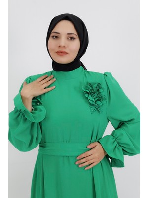 By Coolest Butik 1028 Çiçek Detaylı Salaş Elbise