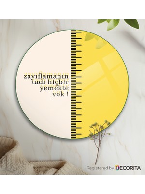 Decorita Cam Diyet Tabağı | Cam Sunum Tabağı | Zayıflamanın Tadı | Çap32cm