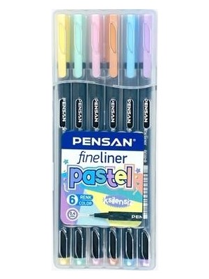 Pensan 6200 Fineliner 6 Lı Pastel Pvc Kutu
