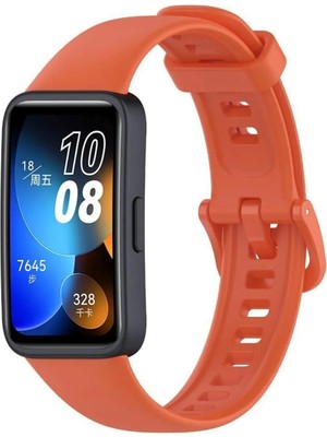 Tagomoon Huawei Spor Jel Kayış Kordonu Turuncu Renk ile Band 8, 9 ve 10 Uyumlu Hafif ve Dayanıklı