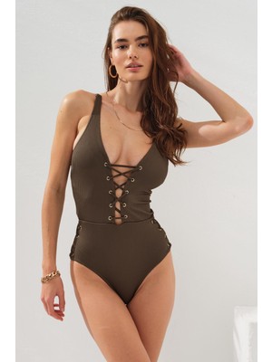 Pierre Cardin Kuşgözü Detaylı Mayokini Haki 231602