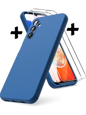 M.TK Moveteck Samsung Galaxy M34 Kılıf Silikon + 9h Tempereli Nano Cam 2'li Set Ekran Camı