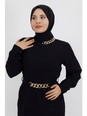 By Coolest Butik 10005 Scuba Krep Kumaş Zincir Detaylı 2li Takım