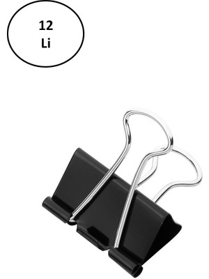 Rubenis 32 mm Double Klips Metal Kıskaç 12'li