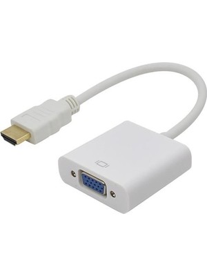 Ancheyn HDMI To VGA Çevirici Dönüştürücü Adaptör Monitör Laptop Projeksiyon Çevirme Uydu Kablosu 4547