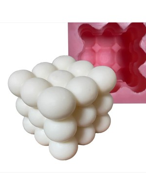 Morlalem 6cm Mini Bubble Küp Mum Silikon Kalıp K-1258, Kokulu Taş Sabun Alçı Mum Kalıbı