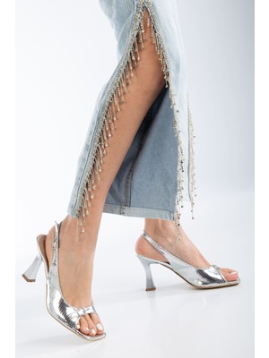 Felya Arkası Açık Topuklu Ayakkabı Bej