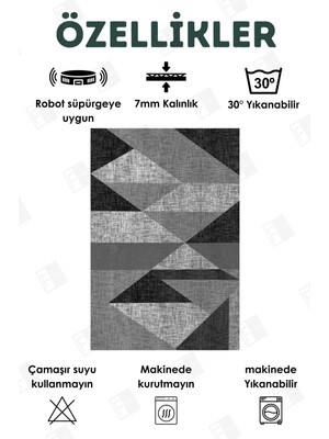 Faiend Yıkanabilir Yolluk Mutfak Kaymaz Dod Taban Leke Tutmaz Ev Koridor Yolluk Koyugri