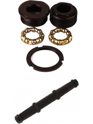 Rectus Bisiklet Orta Yatak & Köşeli Mil Set Tam Takım Siyah Renk Evrensel Ebatlarla Dayanıklı Yapı