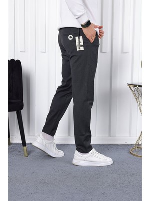 İDS Collection Erkek Kalın Kışlık Likralı Kumaş Pantolon Antrasit - 30-Xs