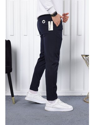 İDS Collection Erkek Kalın Kışlık Likralı Kumaş Pantolon Lacivert - 34-Xl