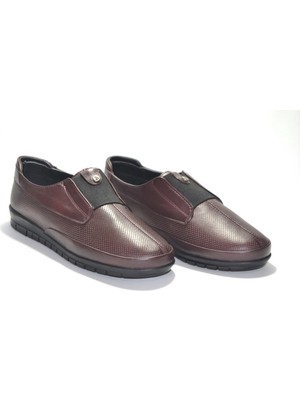Beety Beety 405 Soft Deri Bordo Kadın Ayakkabı