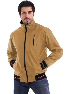 Alinda Dik Yaka Mevsimlik Mont Içi Astarlı Cepli Su Geçirmeyen Bondık Kumaş