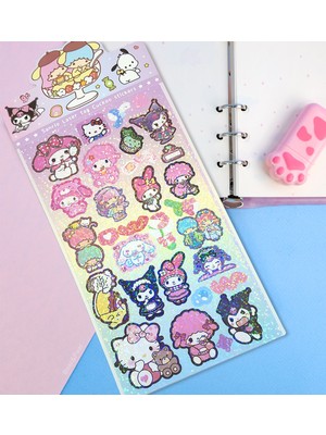 BP Tattoo Sanrio Holografik Kendinden Yapışkanlı Sticker Çıkartma Etiket