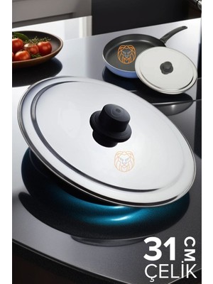 Transformacion 31 cm Kızartma Tavası Kapağı Çelik Żelazny Design
