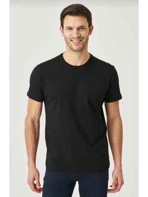 3A Moda Classics Erkek  Pamuk Slim Fit Dar Kesim Bisiklet Yaka Kısa Kollu Tişört