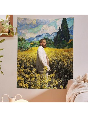 Greendecor Van Gogh Tarla Selvili Bulutlar Manzara Duvar Örtüsü Duavar Sanatı Dekorasyonu Ünlü Tablo