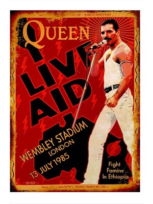 Tablomega Queen Freddie Mercury Hediyelik Ahşap Tablo 25CMX 35CM