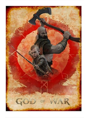 Tablomega God Of War Model Mdf Tablo 18CM x 27CM