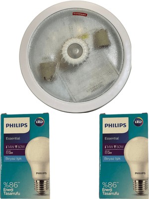 Netelsan Observer 360 Derece Sensörlü Tavan Armatürü + 2 Adet Philips 8W Beyaz Hediye