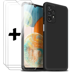 MTK Moveteck Samsung Galaxy A23 Kılıf Silikon + 9h Tempereli Nano Cam 2'li Set Ekran Camı