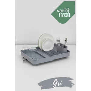 Açılır Kapanır Sürgülü Tabaklık Bulaşıklık Bulaşık Sepeti Kurutmalık / Açık Gri