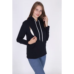 LuvmaBelly 4507 Pamuklu yandan fermuarlı Lohusa Emzirme Sweatshirt