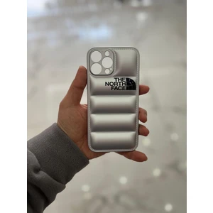 Apple iPhone 13 Pro Max Uyumlu Şişme Puffer Silikon Kılıf The North Face Baskılı