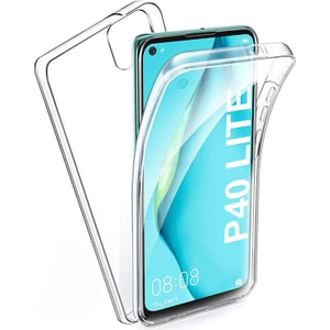 Huawei P40 Lite 360 Derece Kılıf Full Tam Koruma Ön Arka Şeffaf Kılıf