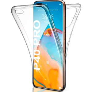 Huawei P40 Pro 360 Derece Kılıf Full Tam Koruma Ön Arka Şeffaf Kılıf